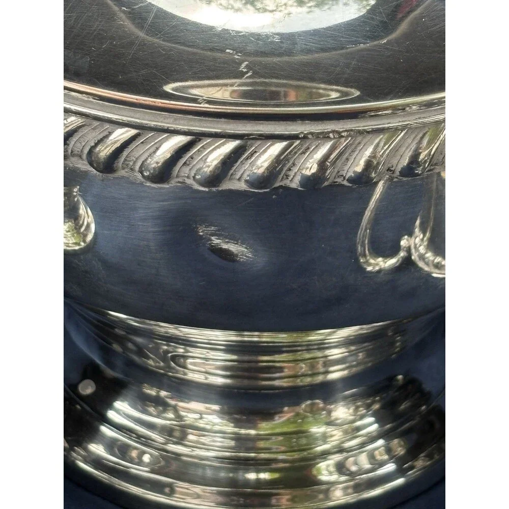 3-Piece Silverplate Tea/Coffee Set Lidded Pot Creamer Sugar Bowl Silver onCopper